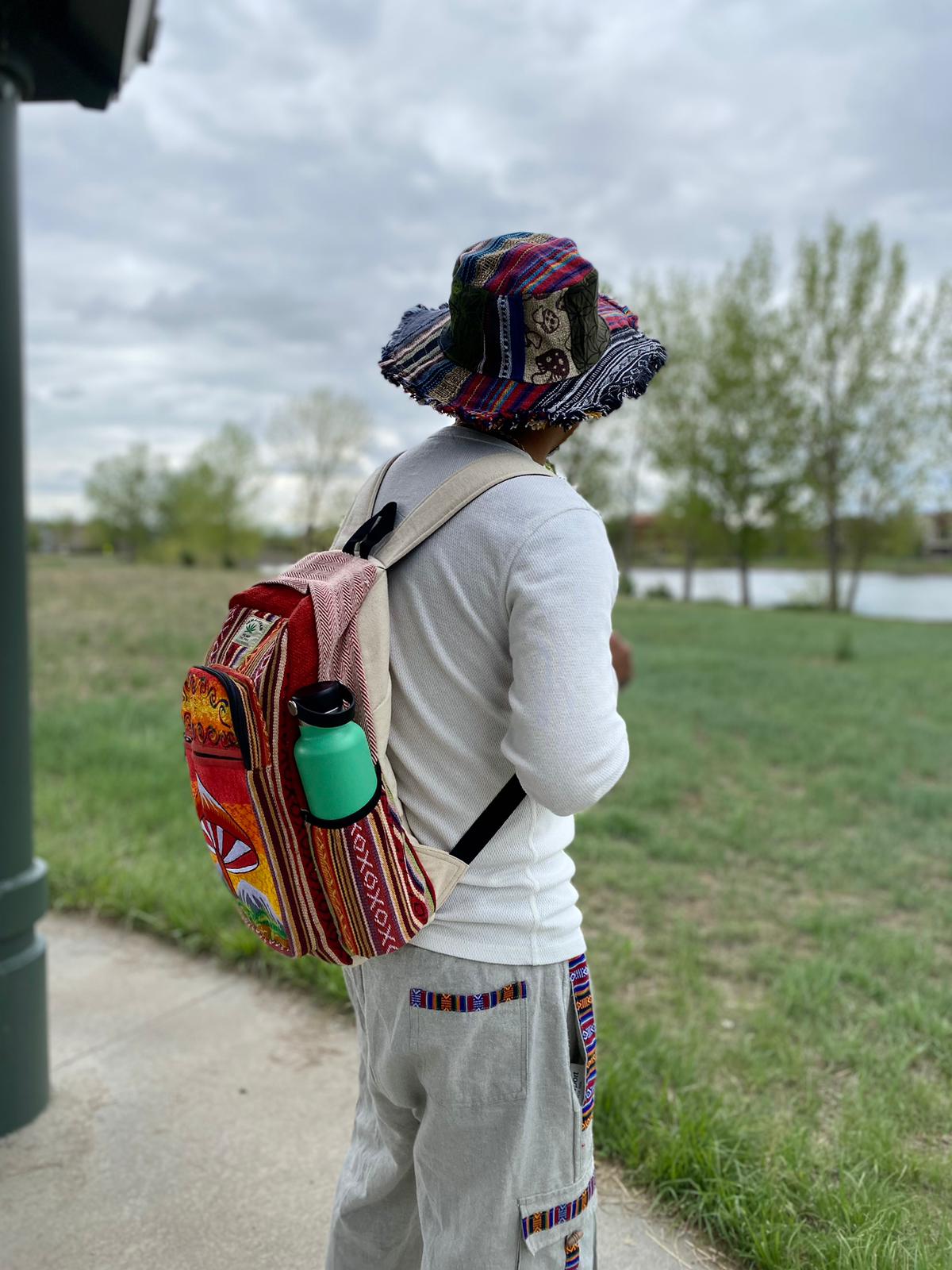 Red Mushroom Casual Bag, Crossbody, Vegan, Handmade , Durable, Eco-friendly, Made in Nepal