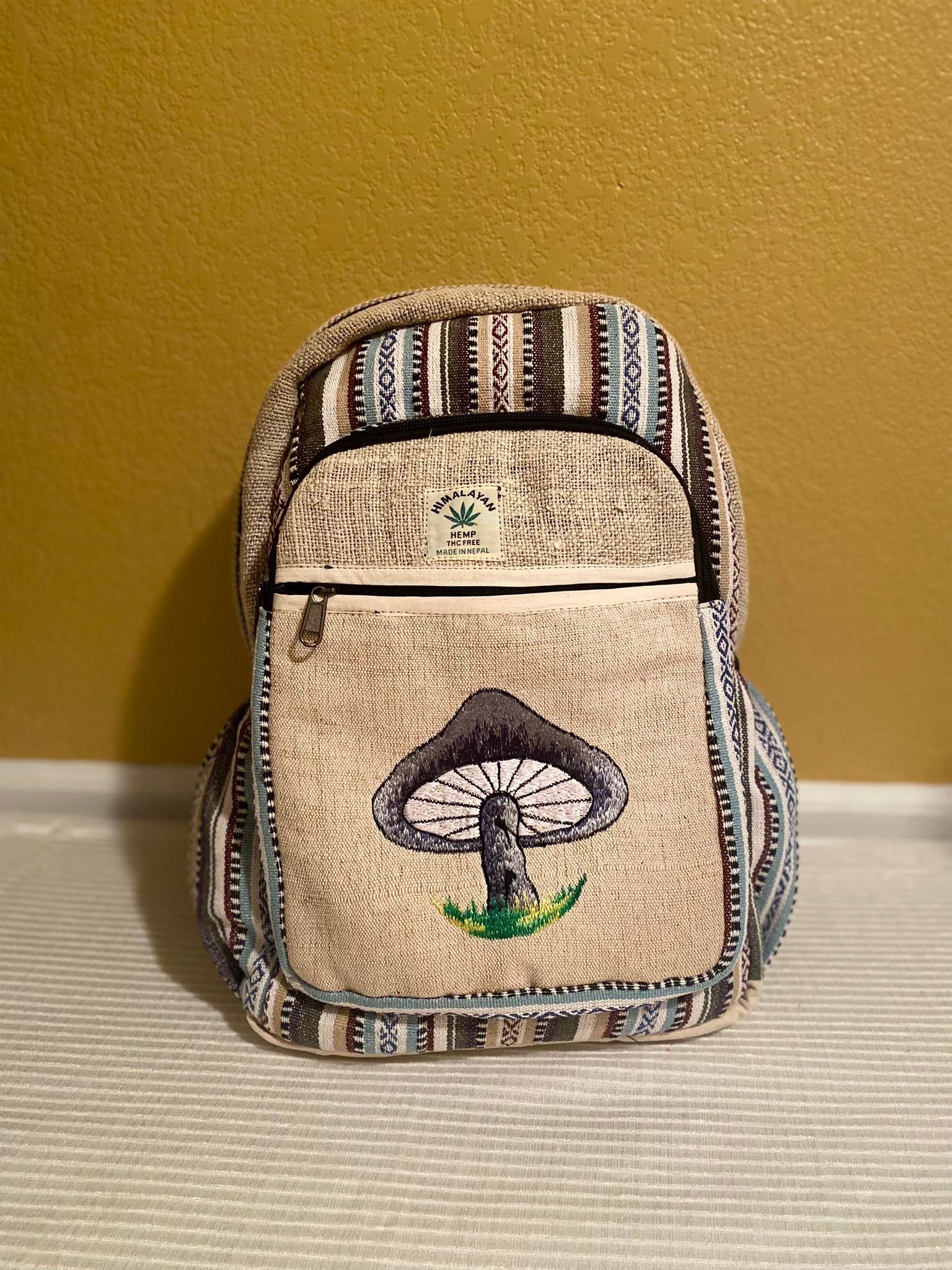 Unique design Himalaya Hemp Backpack Small Backpack Hippie Backpack Festival Backpack Hiking  Handmade with Love g ift bagged