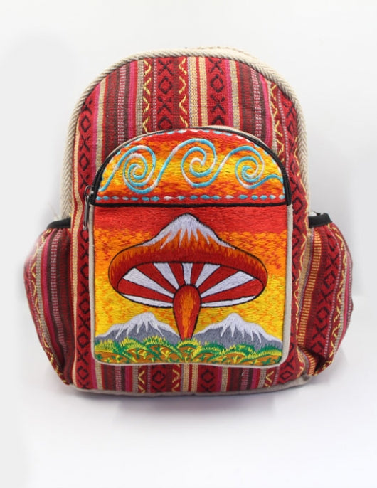 Red Mushroom Casual Bag, Crossbody, Vegan, Handmade , Durable, Eco-friendly, Made in Nepal